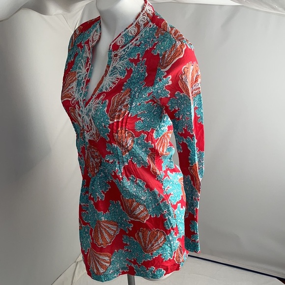 Lilly Pulitzer Sarasota Tunic in Watermelon Coralina S - Picture 5 of 15
